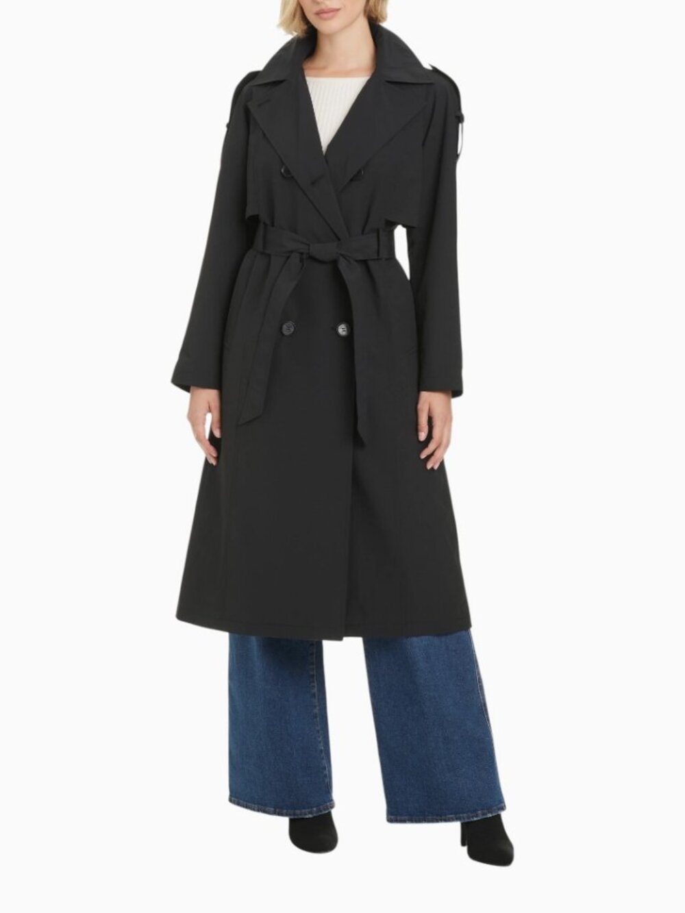 NWT KATE SPADE WATER RESISTANT DOUBLE BREASTED TRENCH COAT BLACK SIZE XL